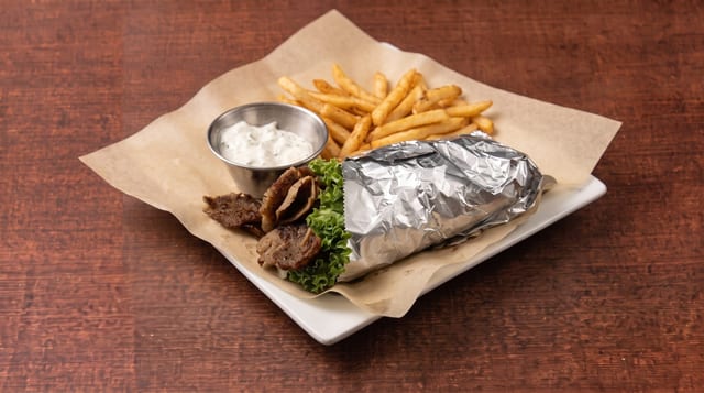 Lunch #5 Gyro Pita with Fries and Drink.