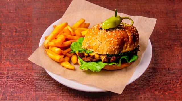 Cheeseburger with Fries.