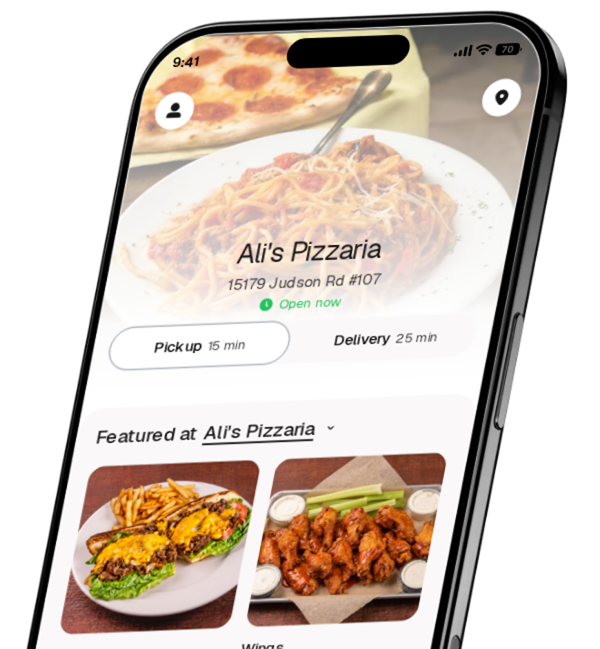 Ali's Pizzaria app preview
